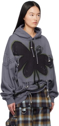 Collina Strada Purple Rhinestone Burst Hoodie