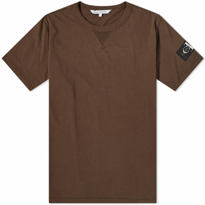 Photo: Calvin Klein Men's Monogram Sleeve Badge T-Shirt in Black Olive