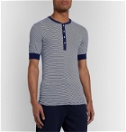 Schiesser - Karl-Heinz Slim-Fit Striped Cotton-Jersey Henley T-Shirt - Blue