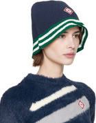Casablanca Navy Stripe Crochet Bucket Hat