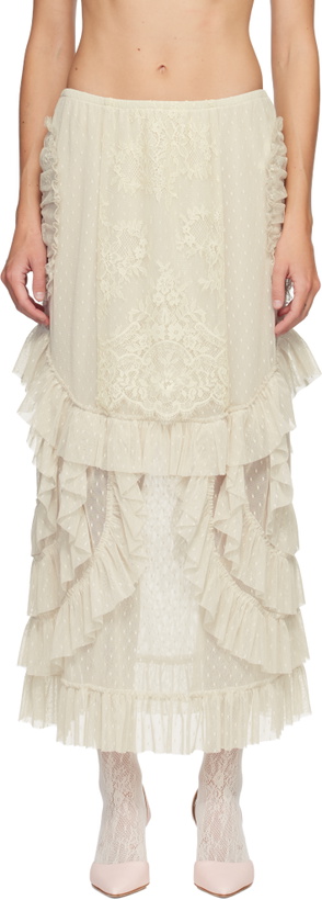Photo: Anna Sui Off-White Ruffle Maxi Skirt