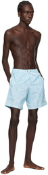 Versace Underwear Blue Barocco Swim Shorts