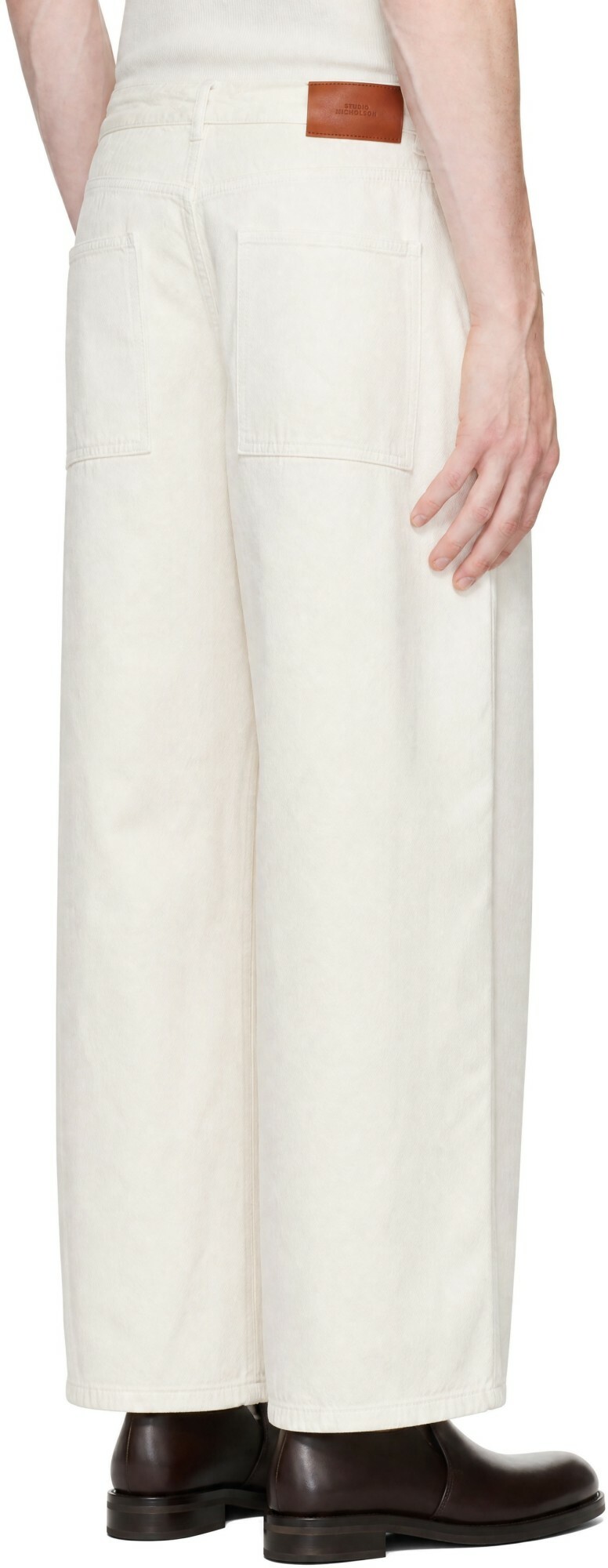 Studio Nicholson Off-White Paolo Wide Leg Jeans