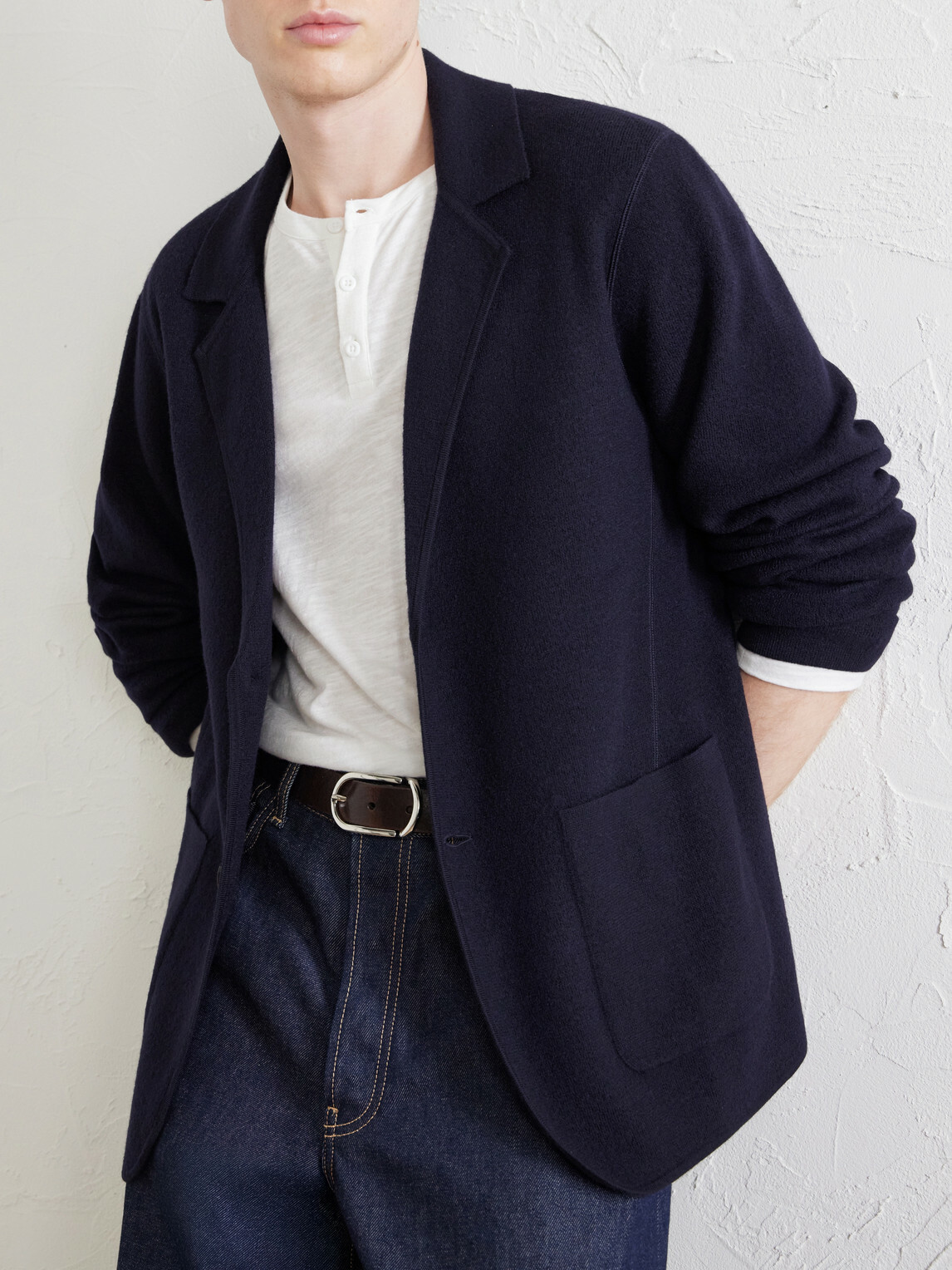 Paul Smith - Knitted Merino Wool Blazer - Blue