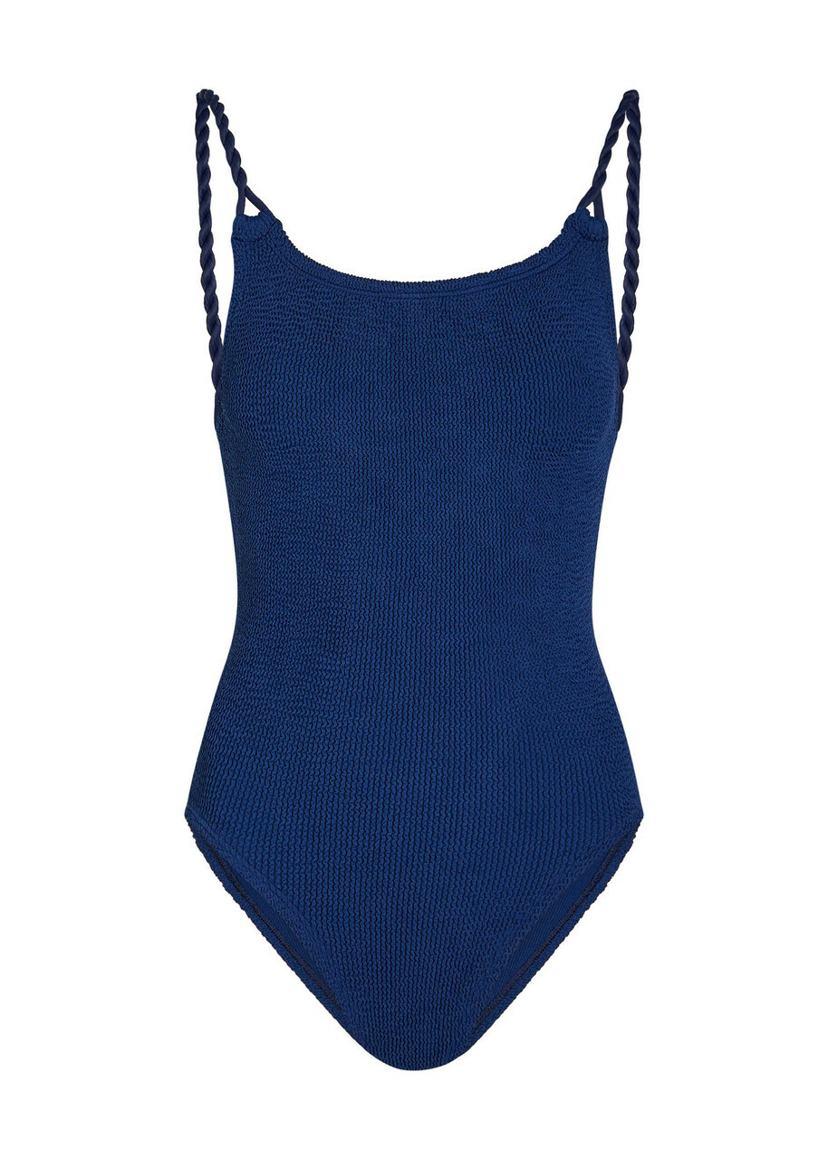 Hunza G Camille Crinkle Swimsuit - Navy - One Size