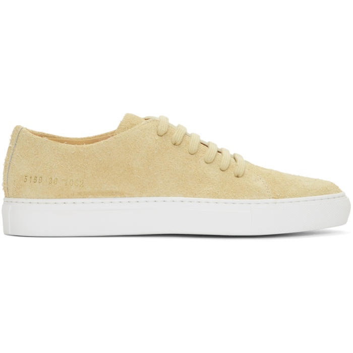 Photo: Common Projects Tan Suede Court Low Sneakers 