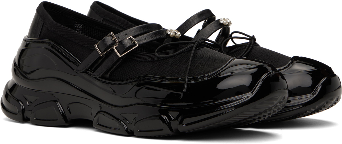 Simone Rocha Black Mesh Tracker Ballerina Sneakers