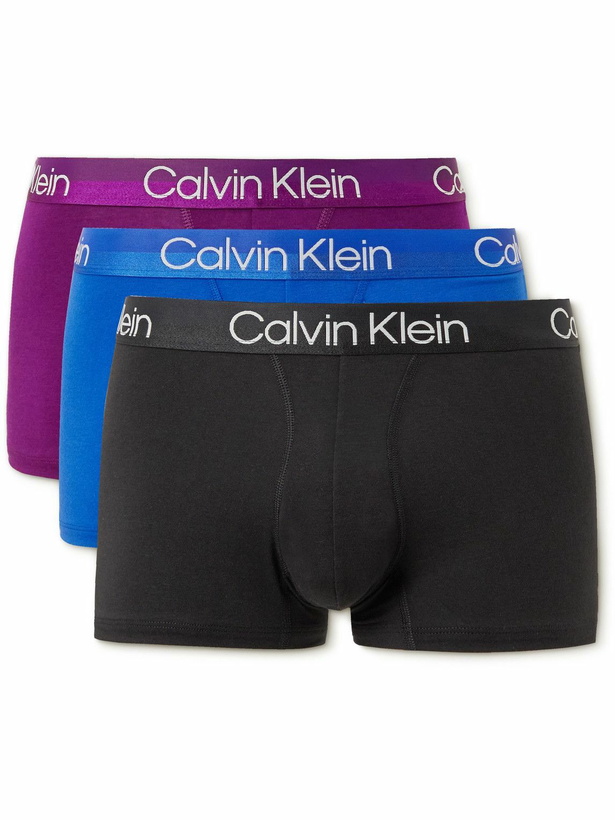 Photo: Calvin Klein Underwear - Three-Pack Cotton-Blend Boxer Briefs - Multi