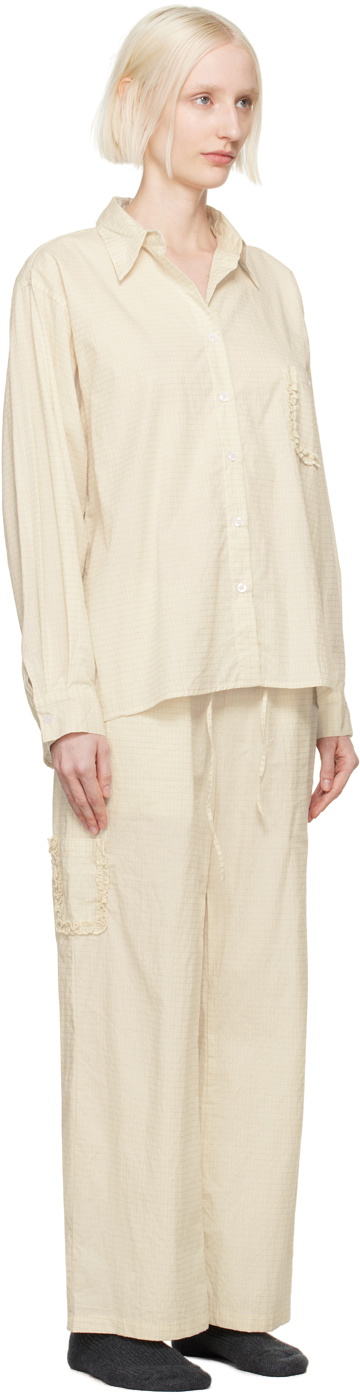 Deiji Studios Beige Check Pyjama Set