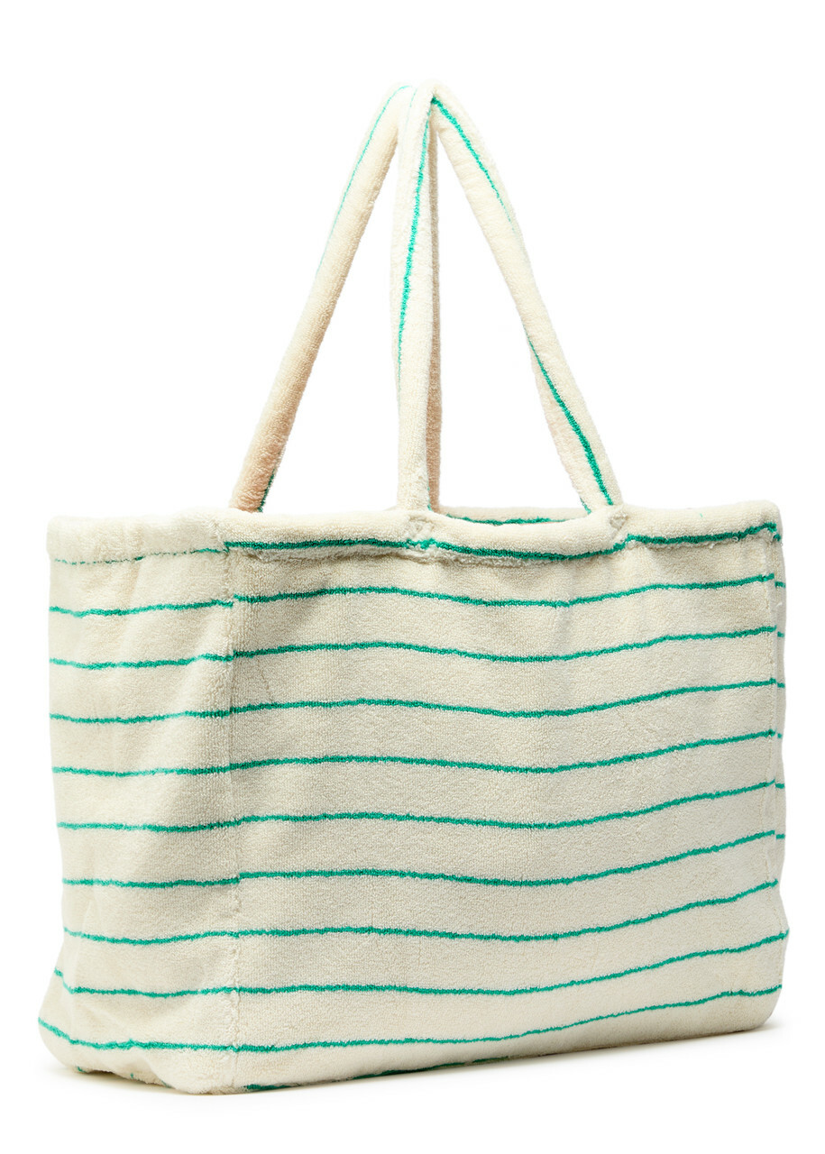 Bongusta Naram Weekend Striped Terry - White And Green - One Size