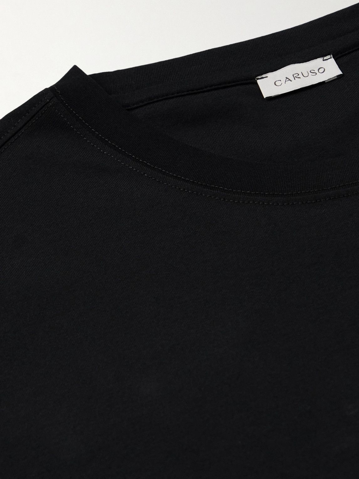 Caruso - Cotton-Jersey T-Shirt - Black Caruso