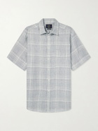 Portuguese Flannel - Gem Checked Linen Shirt - Gray
