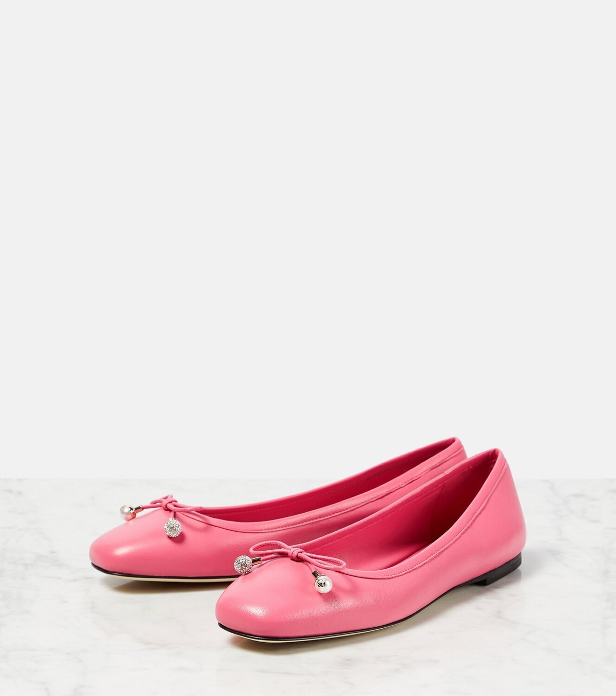 フラットシューズ JIMMY CHOO Woman Ballet flats Pink ELMEFLATIGQ MACARON Elme leather ballet flats in pink - Jimmy Choo | Mytheresa