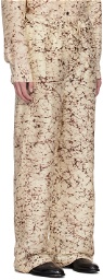 AIREI Beige Printed Trousers