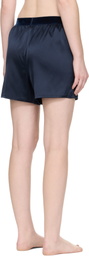 TOM FORD Navy Stretch Silk Satin Boxer Shorts