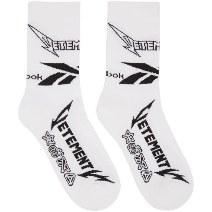 Photo: Vetements White Reebok Edition Metal Socks