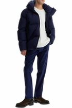 ZEGNA short down jacket with hood Blue
