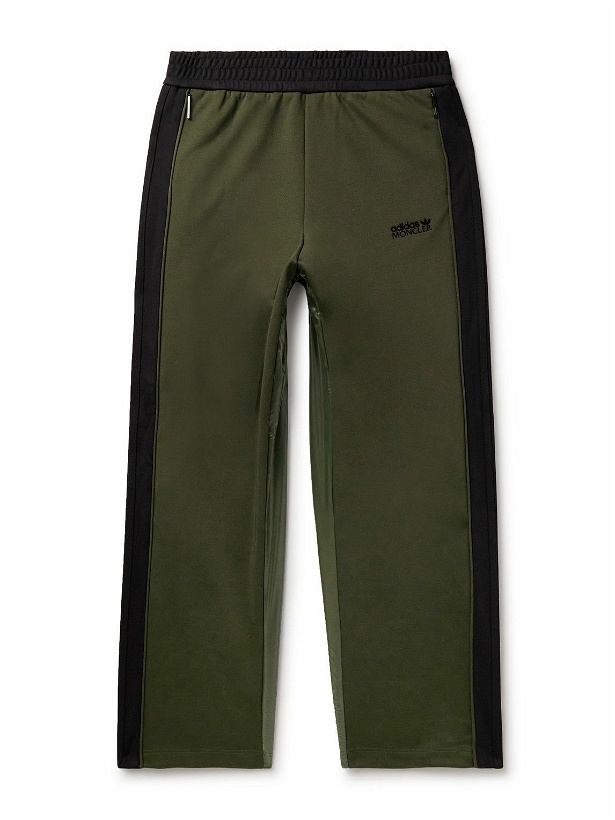 Photo: Moncler Genius - adidas Originals Straight-Leg Striped Tech-Jersey and Shell Sweatpants - Green
