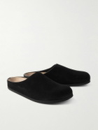 Common Projects - Logo-Debossed Suede Clogs - Black