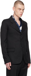 Carlota Barrera Black Three-Button Blazer