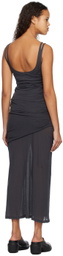 Subtle Le Nguyen Gray Asymmetric Maxi Dress