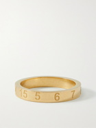 MAISON MARGIELA - Logo-Engraved Brushed Silver Ring - Gold