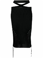 ANDREADAMO - Ribbed Cut-out Midi Skirt