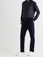 MONCLER - Slim-Fit Panelled Cotton-Blend and Quilted Shell Down Zip-Up Cardigan - Blue - M