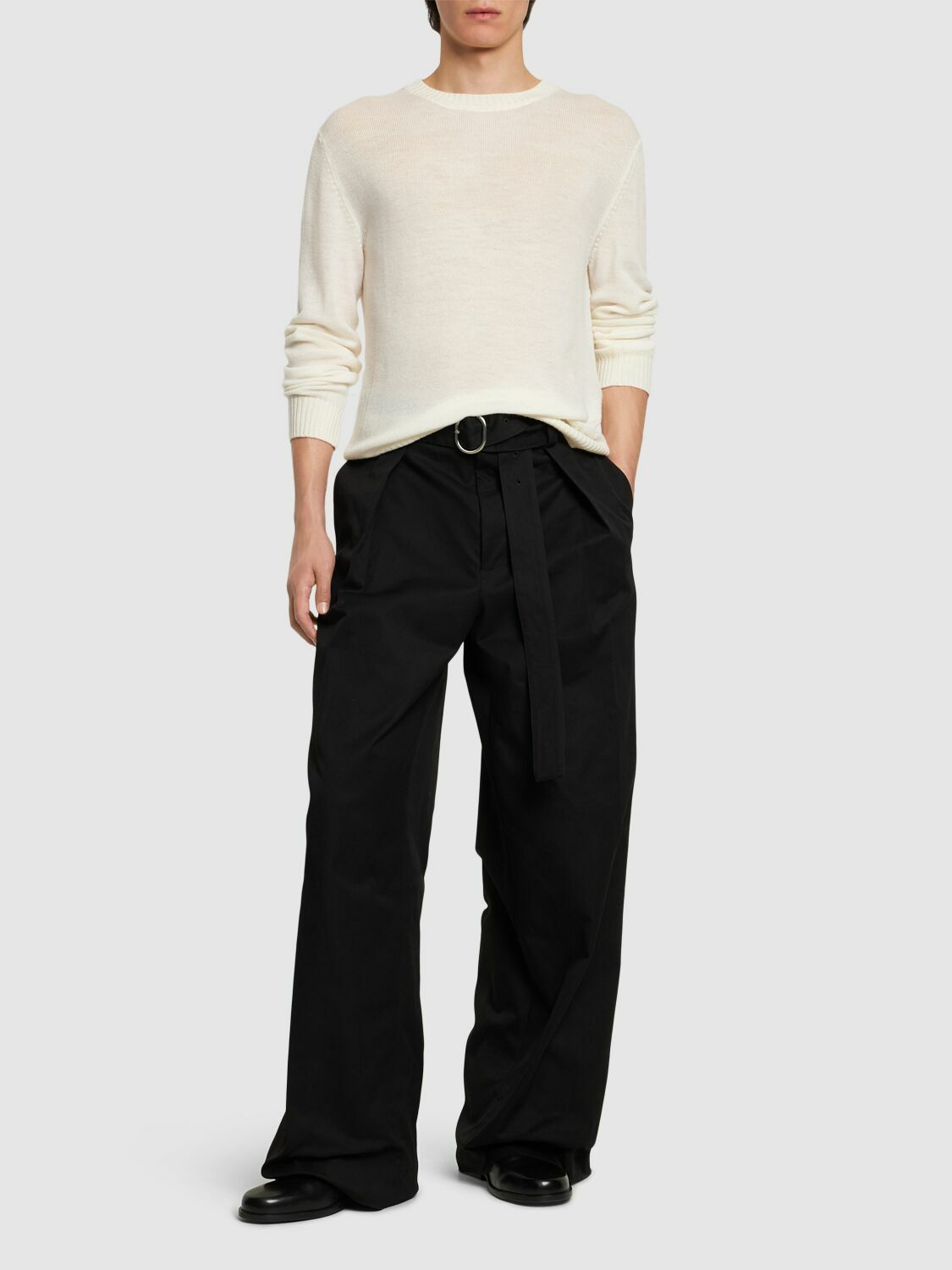 パンツ Jil Sander Gabardine belt pants JIL SANDER - Cotton Gabardine Relaxed Fit Pants Jil Sander