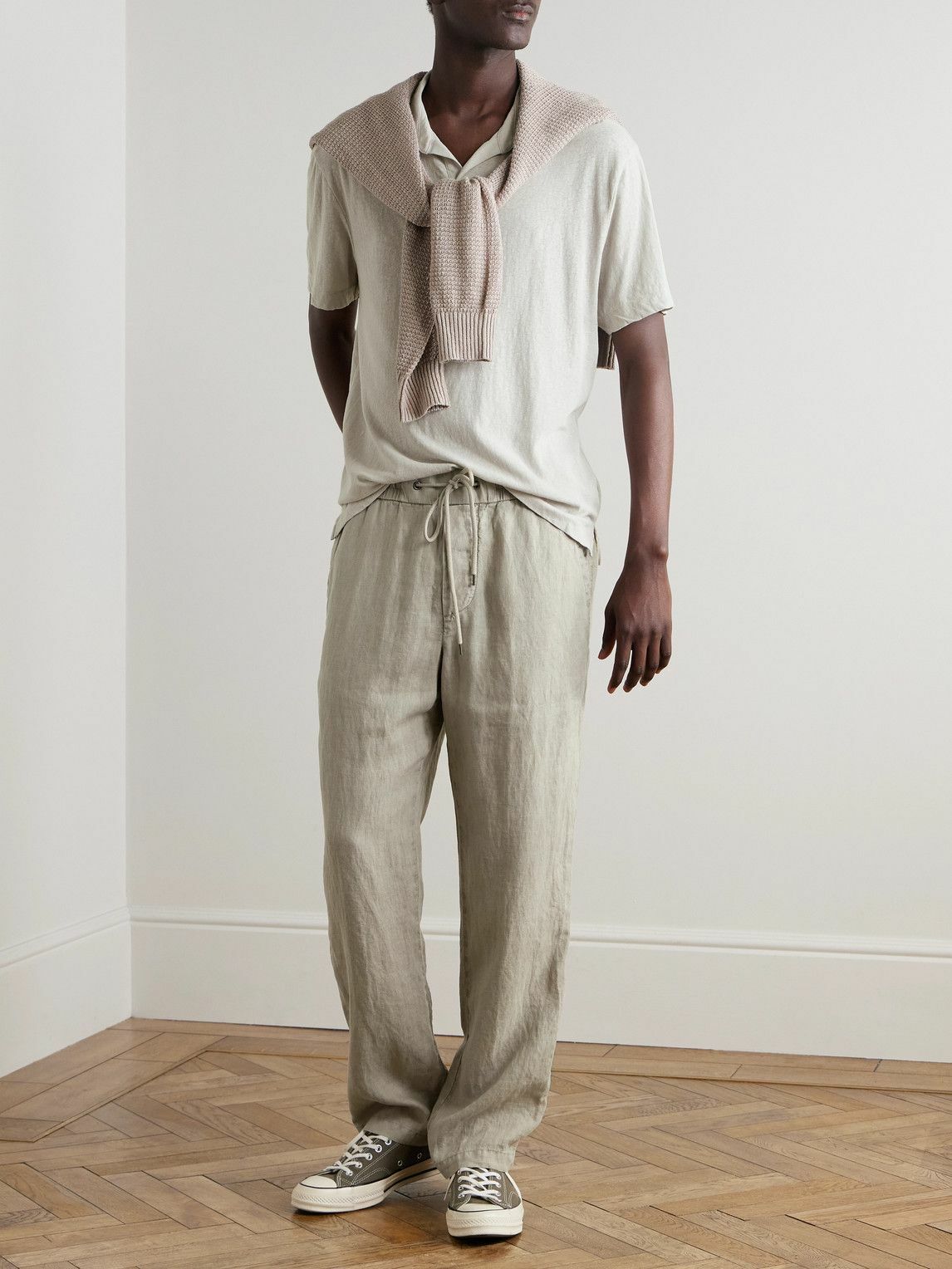 James Perse - Open-Collar Cotton-Jersey Polo Shirt - Gray