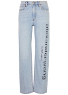 Alexander Wang Logo Cut-out Straight-leg Jeans Light Blue