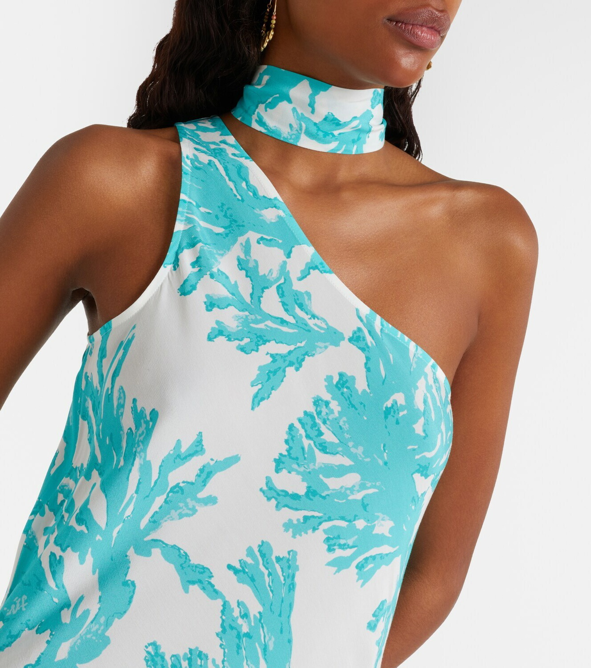 Alexandra Miro Odetta scarf-detail one-shoulder gown