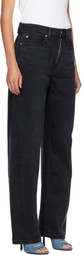 Alexander Wang Black Float Hotfix Logo Fly Jeans