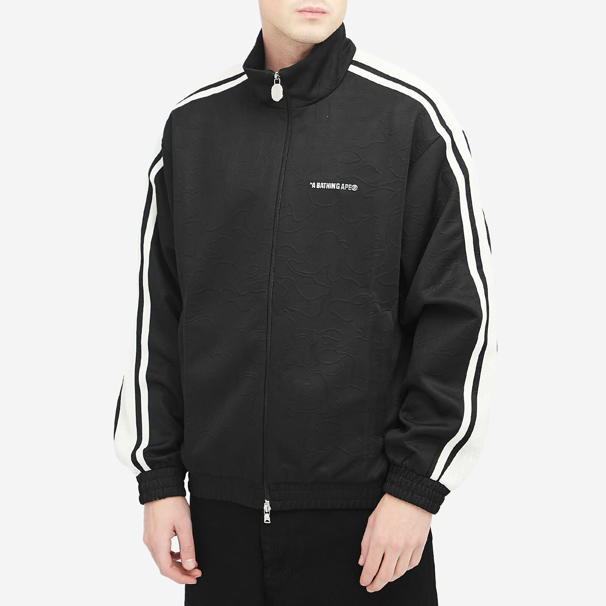A Bathing Ape Men's Line Camo Track Jacket in Black A Bathing Ape