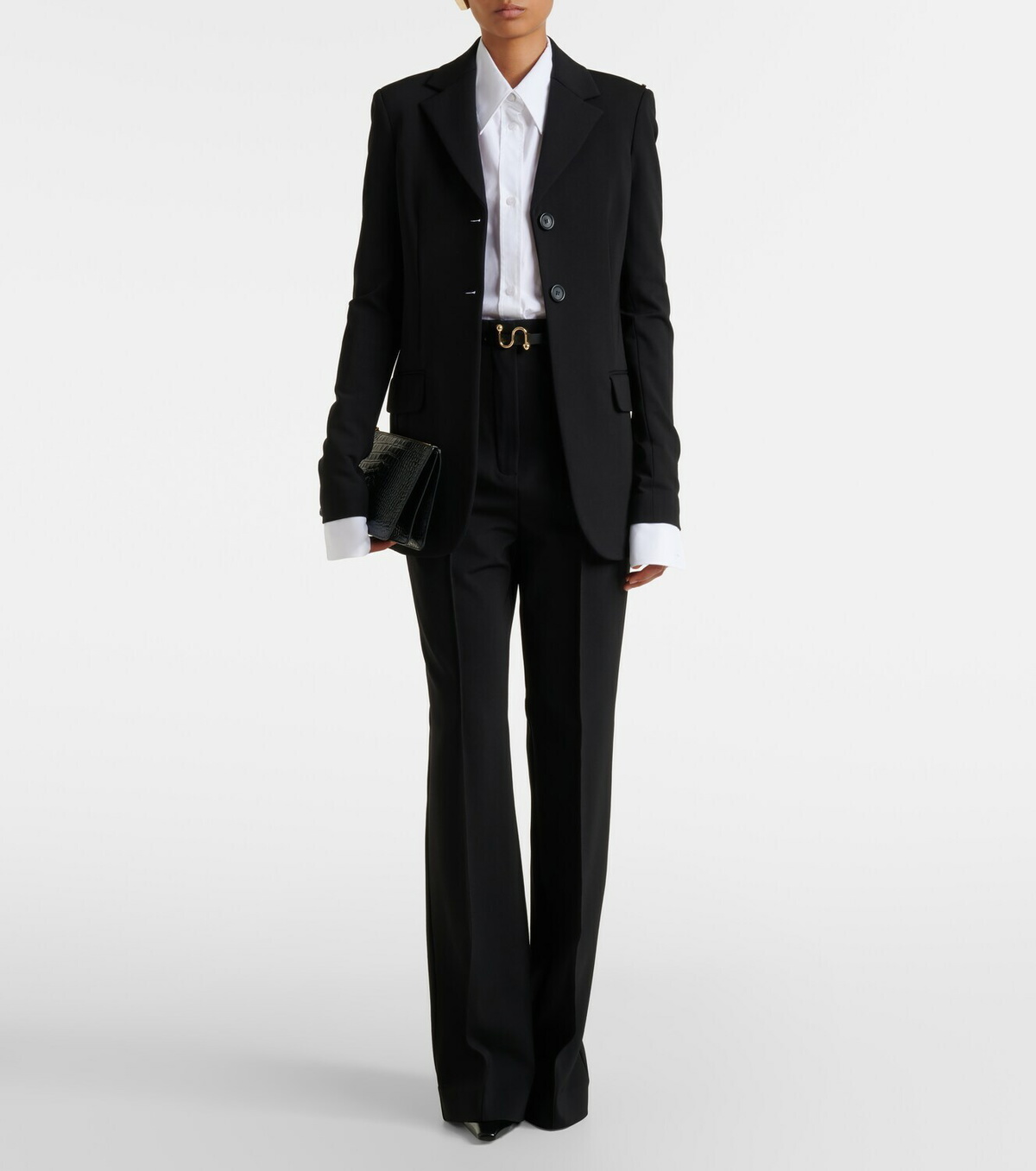 Sportmax Belted crêpe straight pants