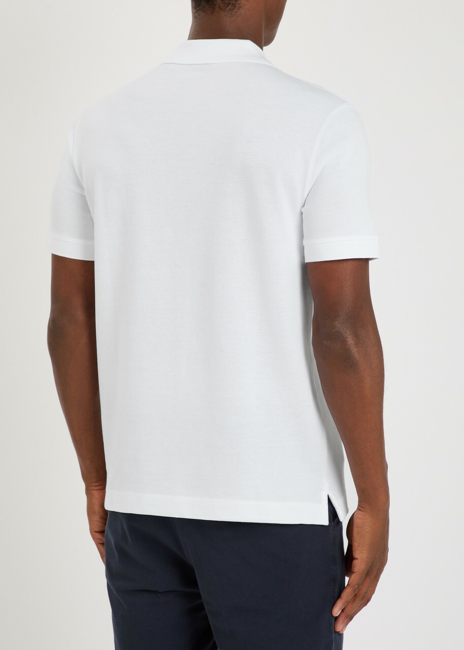 Boss Pallas Logo-embroidered Piqué Cotton Polo Shirt White