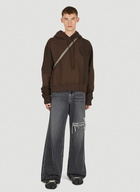 Contrast Panel Hooded Sweatshirt in Brown