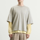 AMI Paris Men's Mercerised Jersey ADC Double Layer T-Shirt in Gris Chine Clair/Jaune