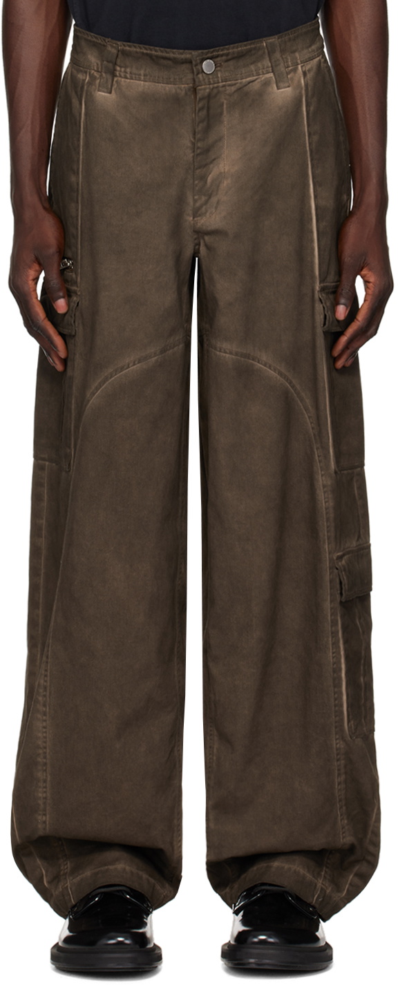 Han Kjobenhavn Brown Washed Technical Denim Cargo Pants