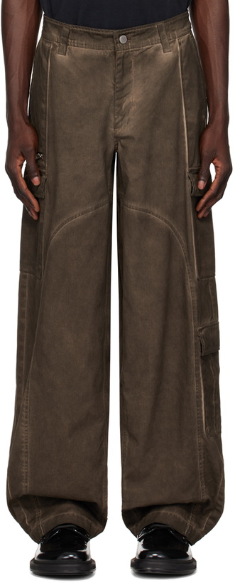 Photo: Han Kjobenhavn Brown Washed Technical Denim Cargo Pants