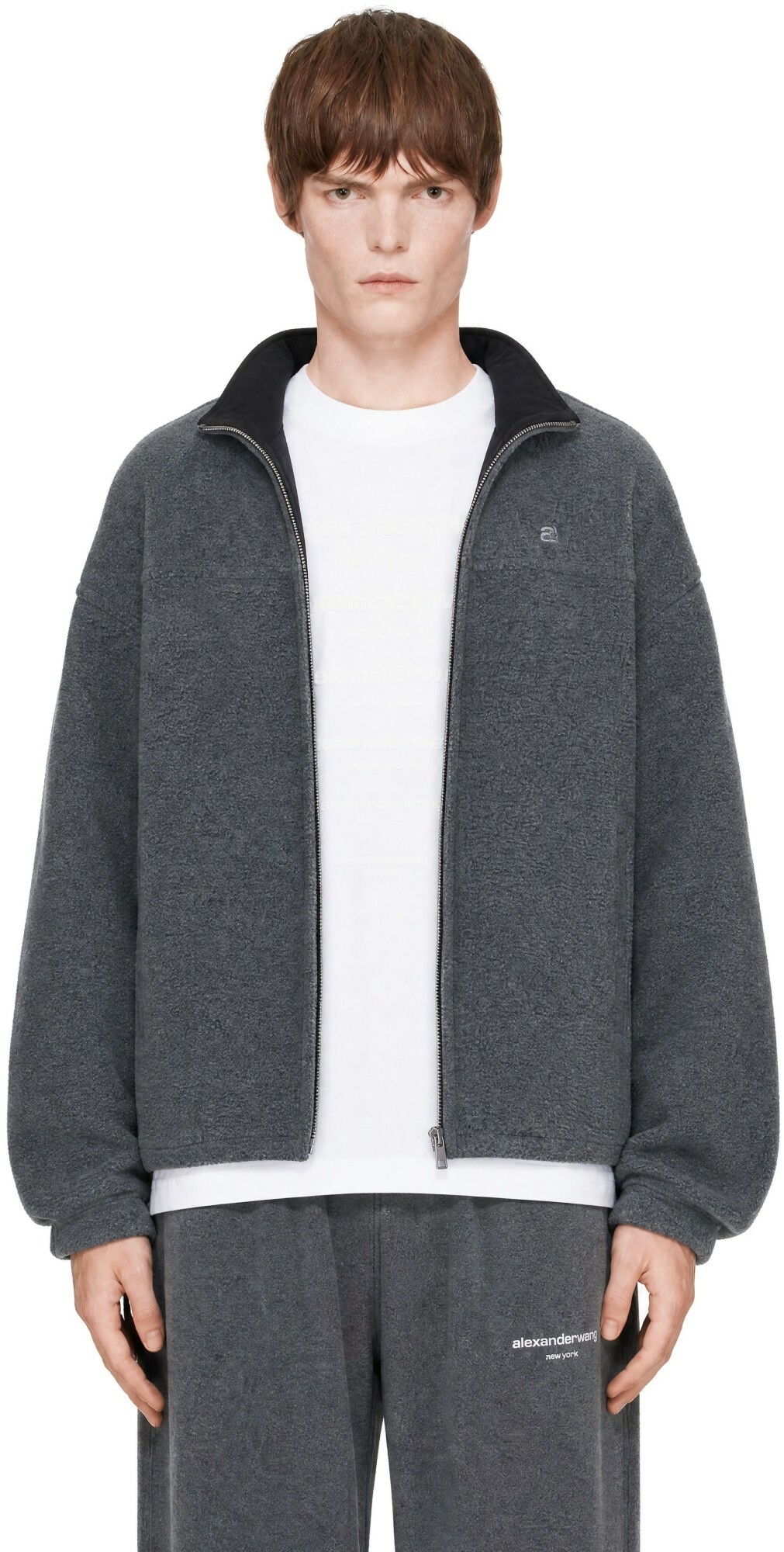 Alexander Wang Gray Reversible Funnel Track Jacket