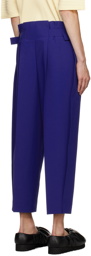 132 5. ISSEY MIYAKE Blue Flat Tuck Trousers