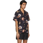 Bather Black Printed Camp Short Sleeve Shirt