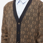 Gucci Men's GG Logo Knit Cardigan in Camel