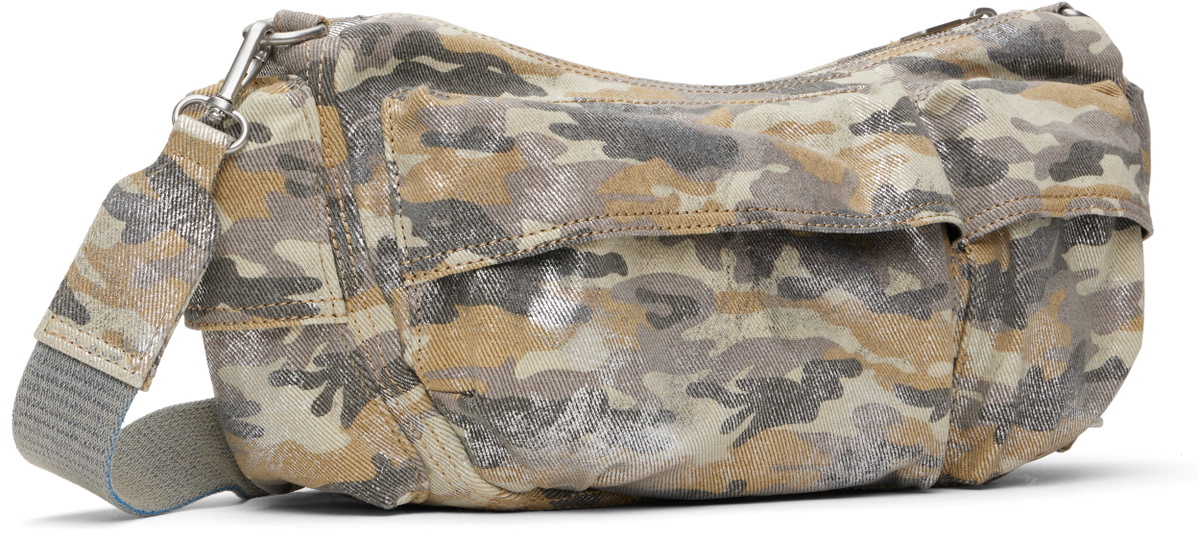 Diesel Gray & Beige Multi-Pkts X Shoulder Bag