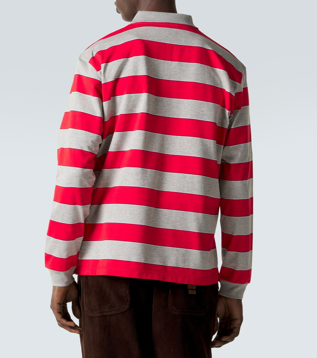 Miu Miu Striped cotton jersey polo shirt Miu Miu