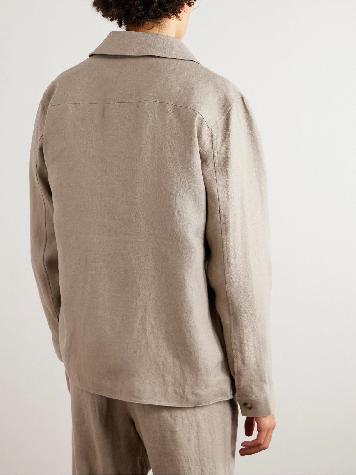 NN07 - Olav 1196 Linen Overshirt - Neutrals NN07