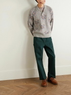 Corridor - Maya Jacquard-Knit Baby Alpaca-Blend Polo Sweater - Gray