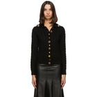 Loewe Black Wool Gold Button Cardigan