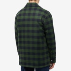 A.P.C. Men's Ian Check Shirt Jacket in Dark Green